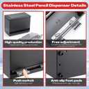 201 Pcs Stainless Steel Pencil Dispenser Kit for Classroom Metal Straw Dispenser with 200 HB Pencils Back to School Supplies Pen Holder for Classroom Desk Teacher Must Haves Office(Black)