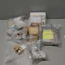 Giant bean 36pcs Wooden Dollhouse Furniture Set 5 Rooms 4 Family Dolls, Wood and Plastic Blue Dollhouse Accessories, Pretend Play Furniture Toys Christmas Birthday Gift for Boys Girls Kids Toddlers 3+