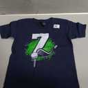 Kids 7th Birthday Boy Golf Player Golf 7 Years Old T-Shirt (Black) XS