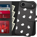 FUNMIKO for iPhone Air Case Wallet,Detachable Flip Folio Leather Cover,RFID Blocking 4 Card Slots Holder,Magnetic Kickstand,Protective Phone Case for iPhone 17 Air,Cute Little Ghosts