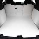 White Cargo Mat for Tesla Model Y 5-Seat Full Coverage Trunk Liner 2020-2025 (Rear Cargo Cover+Back Seat Protector+High Sides Panel Protector+Door Sill Protector)