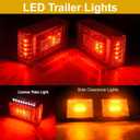 6inch Boat Trailer Lights LED Kit, Submersible Trailer Light Rectangular Stop Turn Tail License Plate Boat Trailer Light kit w/Amber Marker Lights, 25ft Wiring Harness