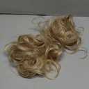 HOOJIH 2PCS Messy Bun Hair Piece, Tousled Updo with Tendrils Bun Extensions Wavy Curly Hair Wrap Ponytail Hairpieces for Women HB010 Dasiy - Medium Blonde with Highlights