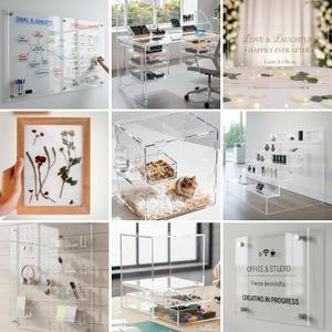 CALPALMY 12 x 12” Clear Acrylic Sheet Plexiglass – 1/8” Thick; Use for Craft Projects, Signs, Display Cases and More; Cut with Cricut, Engraver, Saw or Hand Tools – No Knives