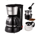Nehilumn 4-5 Cups Drip Coffee Maker, Coffee Pot Machine Permanent Coffee Filter, Mini,20Oz Electric Coffee Maker,650W Black and Stainless Steel