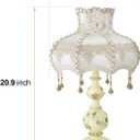 Vintage Table Lamp Stylish European Style Fabric Desk Lamps with Embroidered Shade Beautiful Flower Decorative Bedside Lamp Nightstand Lamps for Bedroom Living Room Home Office