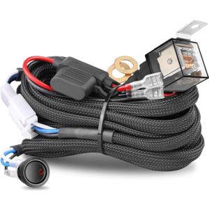 Wiring Harness 1 Lead, Nirider 12V 40A Rocker Switch Relay Fuse Nylon Wiring Harness Kit for LED Light Bars Fog Lights Work Lights Driving Lights Offroad LED Pods Wire Kit for Truck UTV ATV Boat