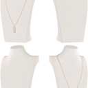 Necklace Bust Display Stand, Necklace Holder, Pendant Chain Necklace Organizer for Women (Beige Velvet, S 4PCS)