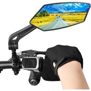 Bike Mirror Right, MAGICYCLE Bike Mirrors Handlebar Rear view Mirror, 360 Degree Adjustable Rotatable Bicycle Mirrors for Handlebars, Safe Wide Angle HD Glass Bike Side Mirrors, E-Bike Mirrors