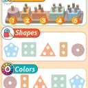 kecristv Montessori Toys for 1 2 Year Old Girl and Boy Birthday Gifts, Shape Sorter Wooden Toys for Toddlers Age 1-3 2-4, Learning Educational Sensory Stacking Toy Toddler Puzzles