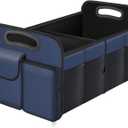 Trunk Organizer, Collapsible Waterproof Multi-Compartment Trunk Organizer for SUVs & Sedans, Car Storage with Reinforced Handles, Car Accessories for Women and Men, 52L (Blue)