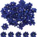 PATIKIL 1.2 Inch Small Ribbon Flowers, 100 Pcs Satin Ribbon Flowers Mini Fabric Flowers for Crafts DIY Wedding Ornament Appliques, Dark Blue