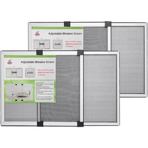 [MEASURE FIRST] FLYZZZ Window Screen, FIXED 19.68" HEIGHT, Fits Window Opening Width 28" to 52", Adjustable Sliding Screen Insert, Large, 2-Pack