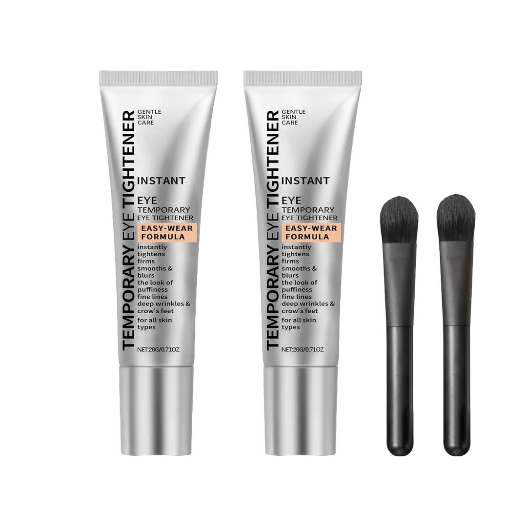 Gentle Skin Care Moisturizing Eye Tightener Cream with Brush, No-Filter Firming Primer, Instant Firming Formula for Fine Lines and Wrinkles, All Skin Types, 2pcs