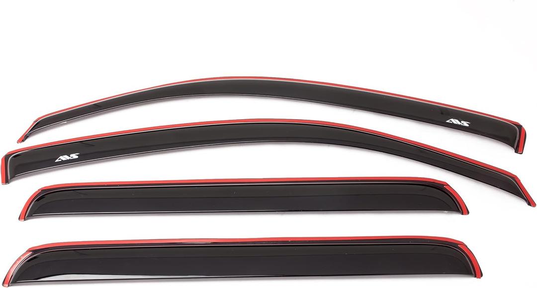 Auto Ventshade [AVS] In-Channel Ventvisor / Rain Guards | Fits 2015 - 2024 Ford F-150, 2017 - 2024 Ford F-150 Raptor SuperCrew - Smoke, 4 pcs. | 194975