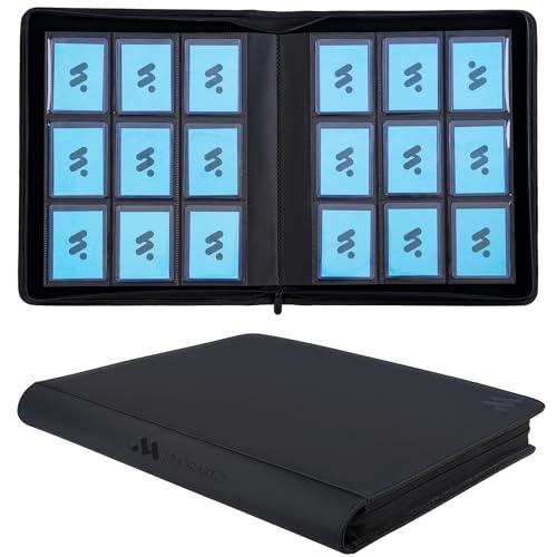 Top Loader Binder, Holds 324 Top Loaders,9 Pocket Top Loader Binders for 3" x 4" Rigid Cards,Top Loader Card Binder for Hard Plastic Top Loaders -Black