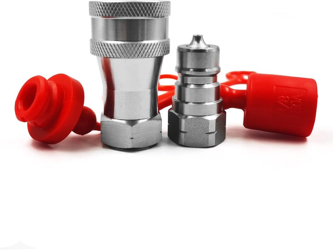 3/8" NPT Thread ISO 7241-1 Series A Hydraulic Quick Disconnect Coupling/Quick Coupler set with dust caps