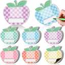 Sabary 48 Pcs Pastel Apple Magnetic Name Tags with Photo Space 4.7'' X4.7'' Reusable Dry Erase Labels Photo Nameplates Thickened Magnetic Back Name Plate Sticker for Locker Whiteboard Office Supplies