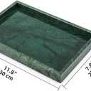 Marble Bathroom Vanity Tray, Natural Luxury Vanity Home Kitchen Bathroom Table Tray, Stone Decorative Countertop Dresser Trays for Key Coffee Perfume Jewelry Makeup (Blackish Green, 12" x 8" x 1.2")