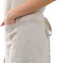 Amazhiyu Pure Linen Kitchen Apron with Pockets for Women Men Chef Cooking BBQ Crafting (Flax)