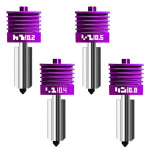 4-Pack Upgraded H2/P2S Hotend Kit with Anti-Stick MPVD Coating - High Speed Hardened Steel P2S Nozzle for Bambu Lab P2S,H2S,H2C,H2D,A1,A1mini 3D Printers, Bamboo P2S Parts(0.2/0.4/0.6/0.8mm)