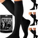 4 Pairs Compression Socks for Women and Men-Circulation Best Support Socks for Running,Athletic,Cycling (Large-X-Large, 05 Black)