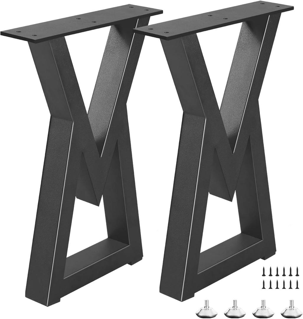 24 Inch Metal Coffee Table Legs, Modern End & Side Table Legs, Heavy Duty Iron Dining Desk Feets Industrial DIY Furniture (H24” x W15.4”, 2PCS), 24 '' V Shape