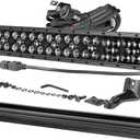 OFFROADTOWN 20'' 350W LED Light Bar with Wiring Harness and Black Cover Off Road Driving Light IP68 Waterproof LED Work Light Bar Fog Lights for Truck ATV UTV SUV Vehicle (20inch)