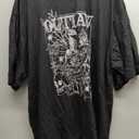 CITY CHIC Plus Size Tee, Oversized Outlaw Tee (Black, M)