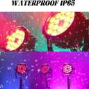 Outdoor Waterproof Par Lights, IP65 Stage Light, LED Uplights with DMX512 Sound Activated, DJ Lighting for Christmas Event Party Wedding Disco (1, 6 Colors Mixed)