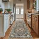 Washable Runner Rug 2'6"x8' Runners for Hallways, Ultra-Thin Carpet Runners for Entryway Anti Slip Backing Runner Rugs for Kitchen Laundry Room Indoor Hallway (Grey/Brown/Tan)