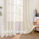 BGment Natural Faux Linen Curtains 84 Inch Long for Living Room - Burlap Textured Light Filtering Window Treatments Grommet Sheer Drapes for Farmhouse, 2 Panels, 52 X 84 Inch