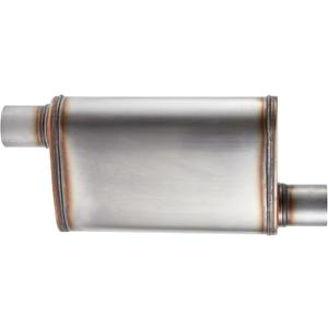 Universal 409 Stainless Muffler Straight-Through Performance Muffler Exhaust, offset in | offset out (2.5")