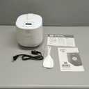 GreenLife Digital Rice Cooker, 2-Cups Uncooked/4-Cups Cooked, Removable Nonstick Ceramic PFAS-Free Pot, One-Touch Presets, Oats, Quinoa, Brown Rice, Auto Keep Warm, Fuzzy Logic Tech, 1.5QT, White