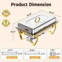 Chafing Dishes for Buffet 4 Pack 7 Pans, 9.5QT [Sturdy & Rolled Edge] Chafing Dish Buffet Set, [Mirror-Like Polished Finish] Easy to Clean Food Warmers for Parties, Gathering, Wedding, Event, Catering