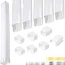 4 Inch 10Ft PVC Mini Split Line Set Cover, Paintable Slim Decorative Tubing Kit for Ductless Air Conditioners, Central AC, Heat Pump Systems, HVAC Line Hide - white