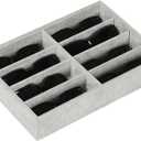 AUTOARK 8 Grid Sunglass Organizer,Eyeglass Eyewear Display Tray,Glasses Watches Jewelry Showcase Display For Men Women,Grey Velvet,MKAJ011