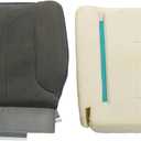 Silscvtt Mist Gray Driver Side Cloth Seat Cover and Sponge Cushion Replacement for Ram SLT ST 1500 2500 2002-2005