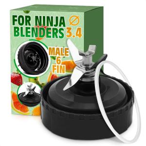 Ninja Blender Blade Replacement 6 Fin Male  Ninja Single Serve Blender Blade, 3.35 Stainless Steel for Smooth Blending, Compatible with BL660/740/770A, 30/BL770/780/773CO/771/772/780C0, 30/1200W