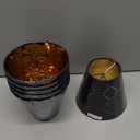 Small lamp shades Set of 6,chandelier shades 3" X 6" X 5" black linen fabric,mini lamp shades clip on bulb with gold hardback(Black 2, 6)