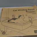 Zakkart Foldable Cat Hammock for Window with Bolster - Cordless, Fold-Up, Three-Side Bolstered Machine Washable Fluffy Bed, Robust Metal Frame - Cat Window Perch for Large Cats and Kittens - Gray