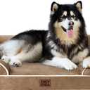 EHEYCIGA Orthopedic XL Dog Beds, Waterproof Memory Foam Dog Bed for Extra Large Dogs, Non-Slip Bottom and Egg-Crate Foam Big Pet Couch Bed with Washable Removable Cover, Camel
