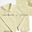 Vssjavun Mens Short Sleeve Button Down Shirts Casual Cotton Shirt Summer Beach Shirts (M)