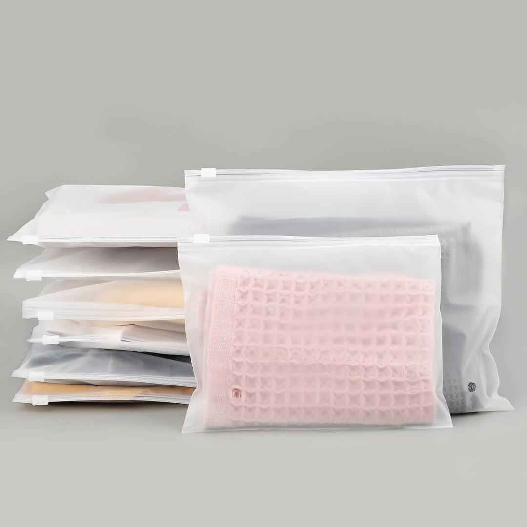 25pcs Frosted Zipper Bags for Clothes, 3 Mil, 12X8" Mailing Bags With Vent Holes for T-Shirt Packaging and Clothing Shipping