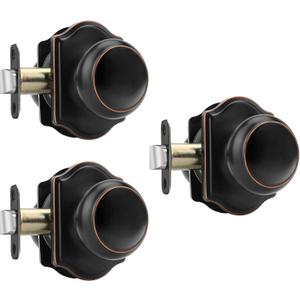Haidms Oil Rubbed Bronze Closet Door Knobs Interior, Passage Interior Door knobs, Bronze Indoor Closet Doorknobs for Closet or Hall (3 Pack)