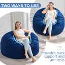 Hobestluk 3FT Bean Bag Chair Giant Bean Bag Chairs for Adults Large Bean Chairs with Removable Cover, Beanbag Chair with Filler, Adult Bean Bag Chairs for Living Room, Bedroom