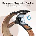 Magnetic Leather Band Compatible with Compatible with Samsung Galaxy Watch 8 40mm/44mm/Classic 46mm 2025,Magnetic Replacement Strap for Galaxy Watch 8 Women Men ((Epsom) Black band+Black Buckle)
