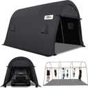 COBIZI Carport 10x15 FT Heavy Duty, Portable Garage, Carport Canopy with All-Steel Metal Frame & Vents, Round Style Outdoor Storage Shed for Car, Truck, Boat, Patio Furniture Anti-Snow Waterproof