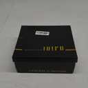 IDIFU IN3 Chunky Block Heels Wedding Party Dress Heeled Sandals (8, Black Nubuck)