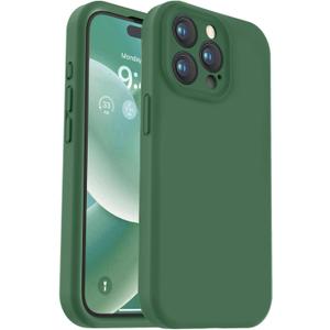 Vooii Compatible with iPhone 15 Pro Max Case, Upgraded Premium Silicone, [Camera Protection] [Soft Anti-Scratch Microfiber Lining] Shockproof Phone Case for iPhone 15 Pro Max 6.7 inch - Green